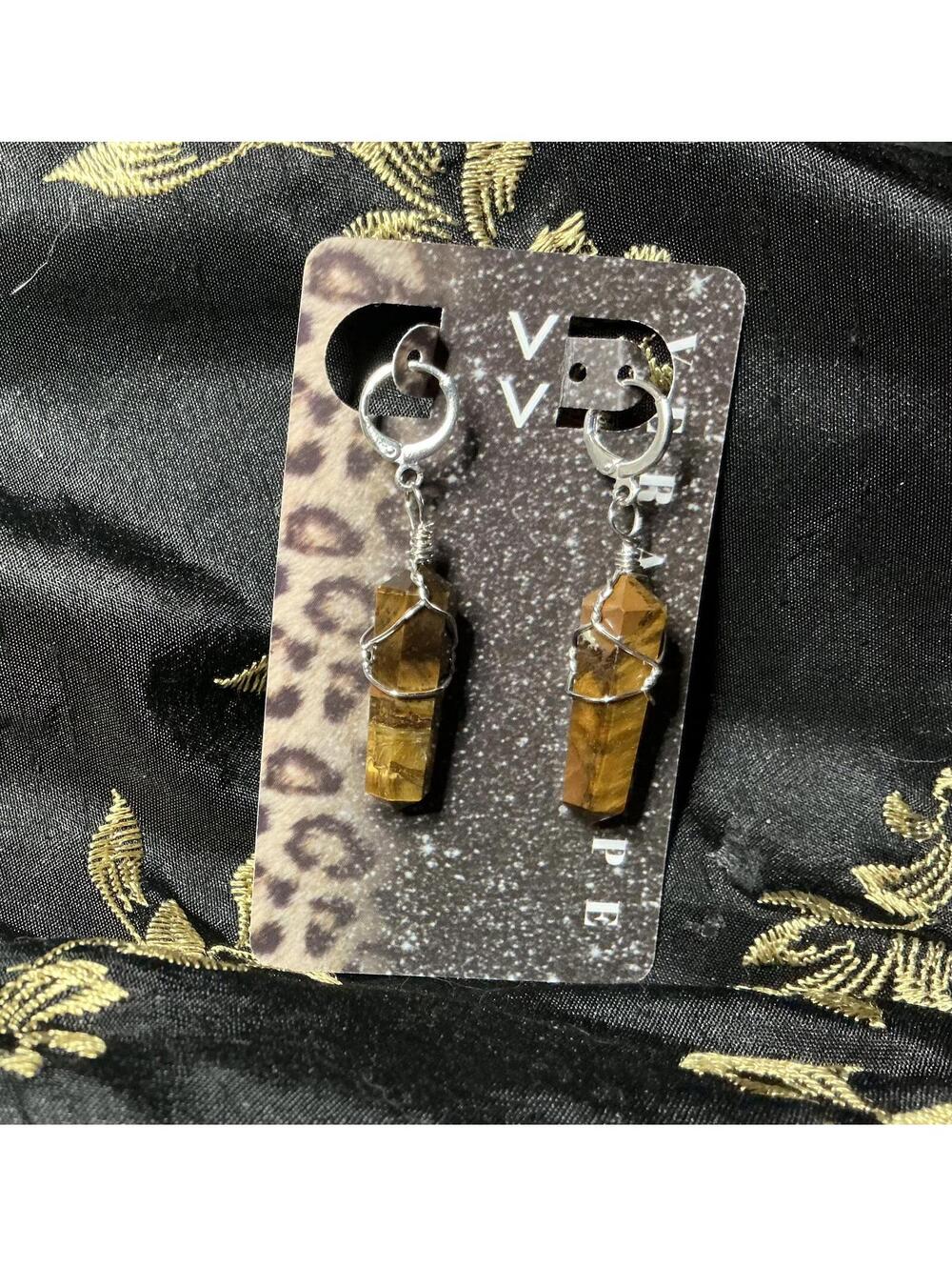 @ Tiger's Eye Drop Earrings